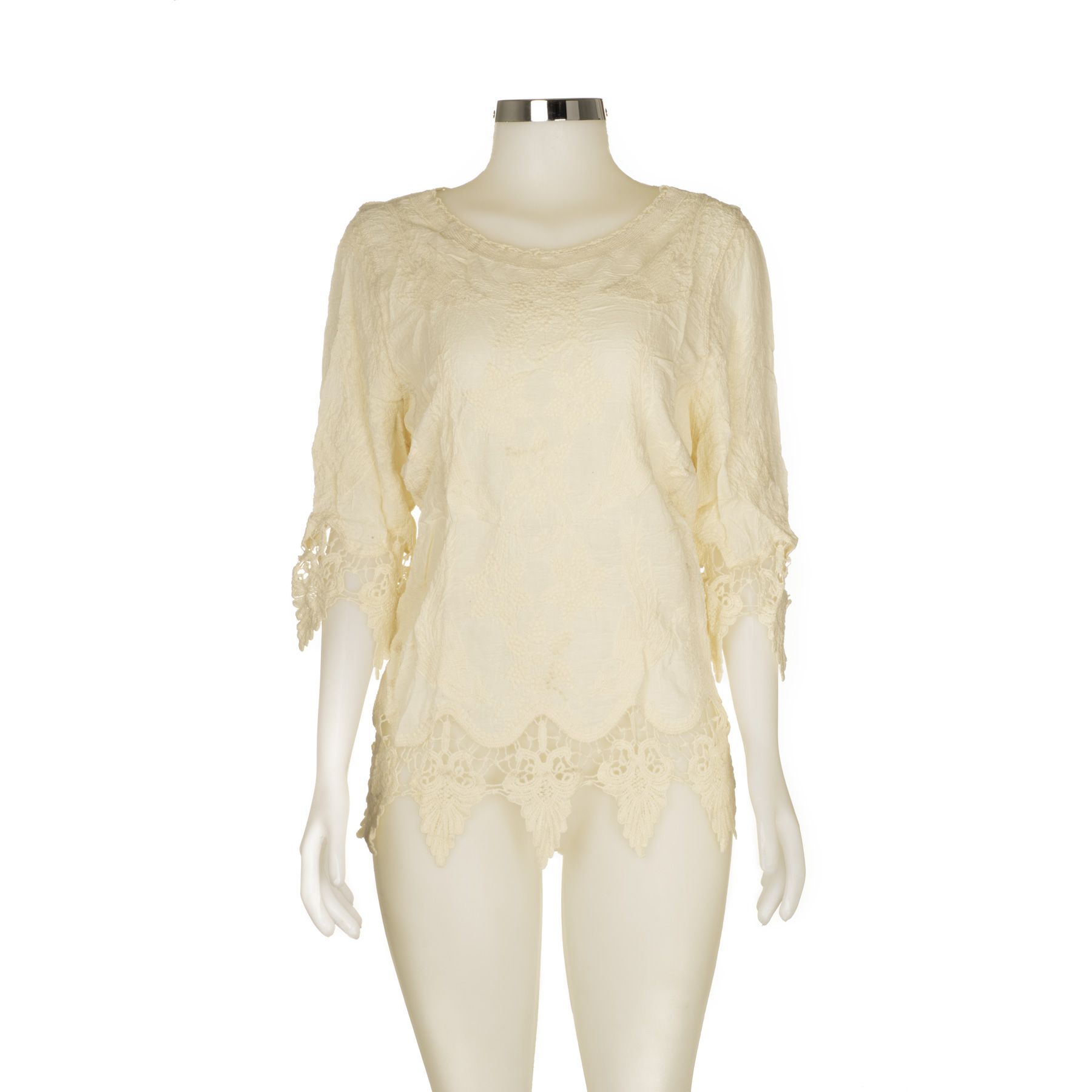 Blusa Nanuri Natura Bordado Beige