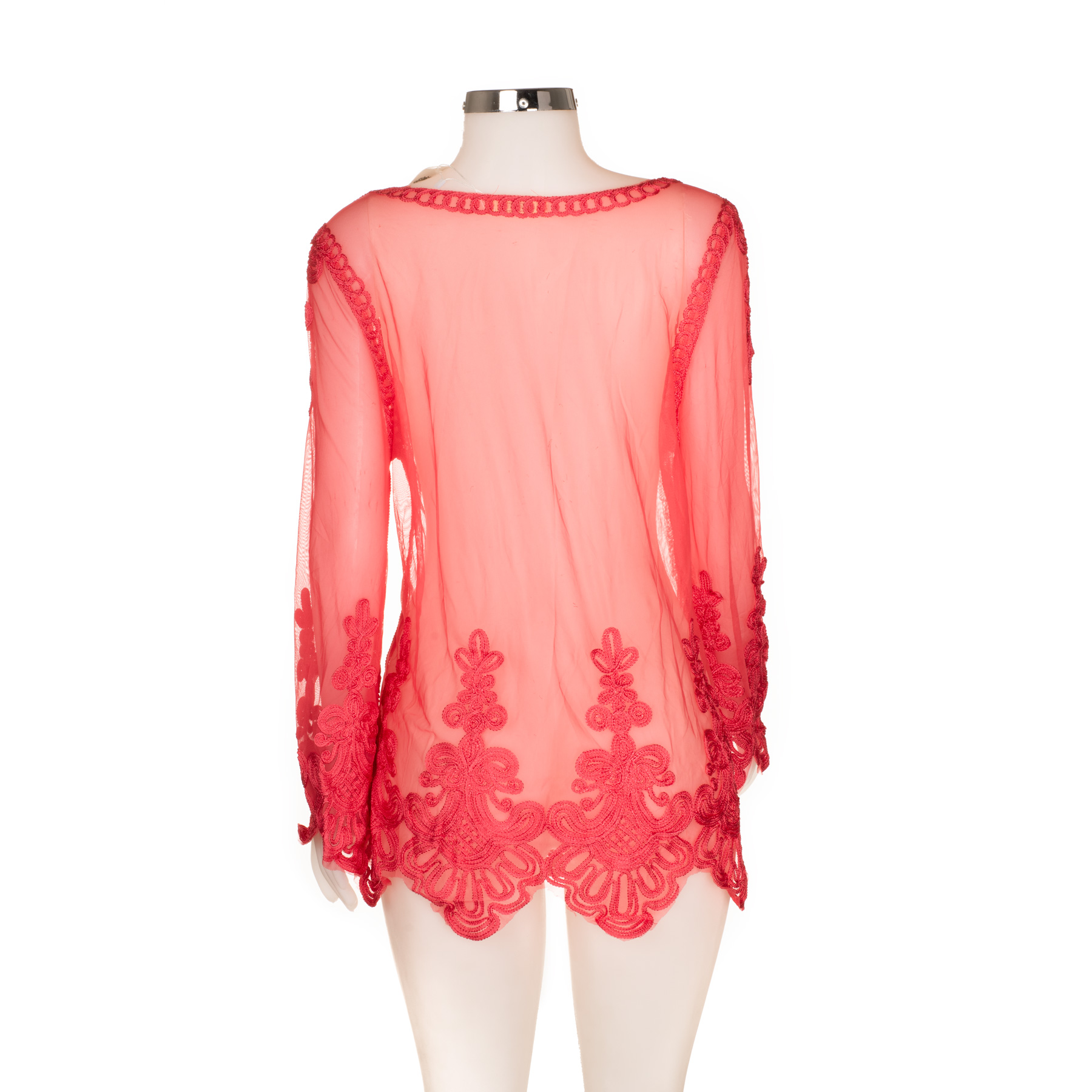 Blusa Nanuri Coral Crochet Coral